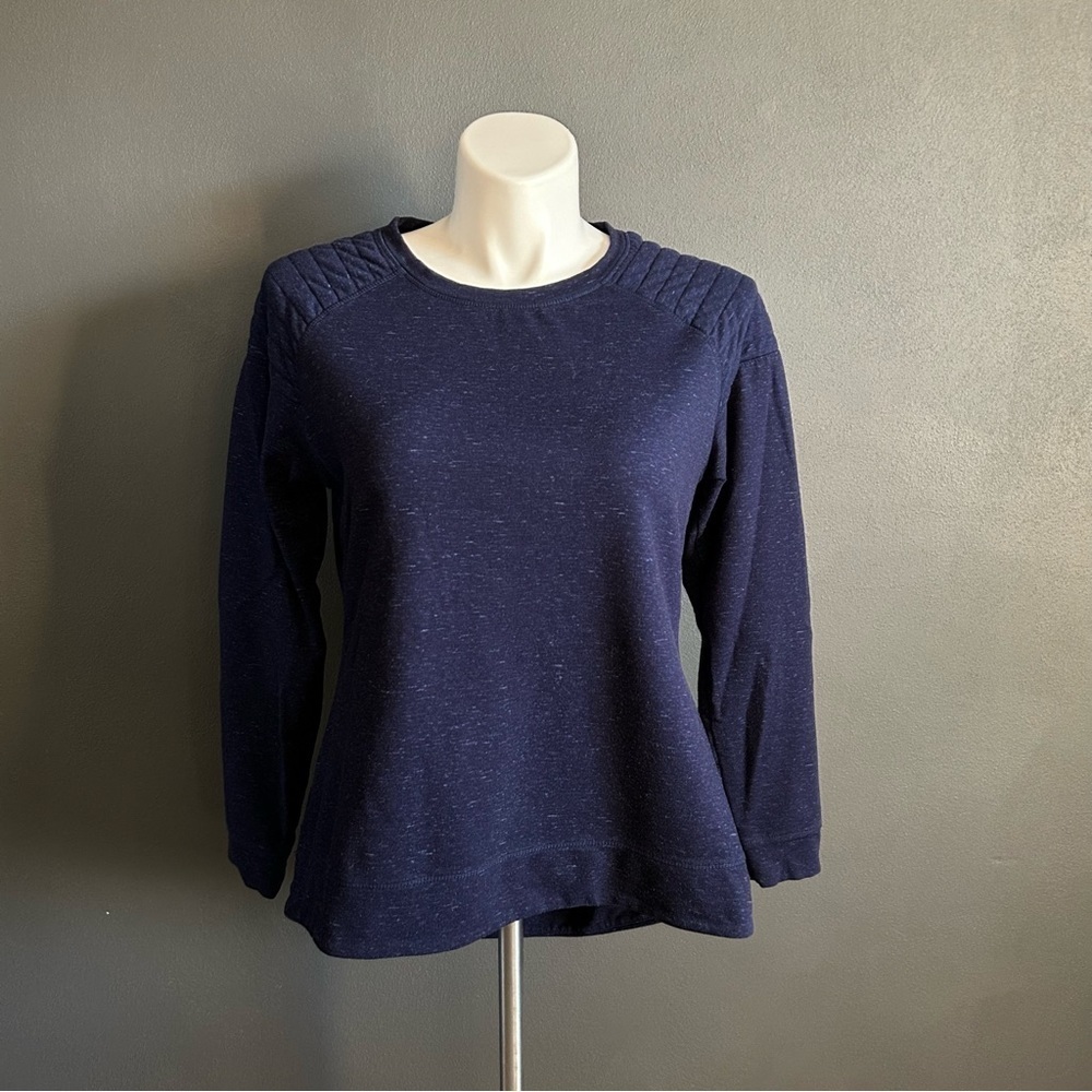 32 Degrees Sweatshirt Quilted Shoulder Hi-Low Sweater L